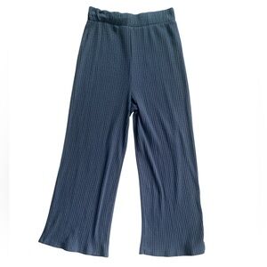 Dressed in LALA Gray Blue Ribbed Lounge Oversized Pants